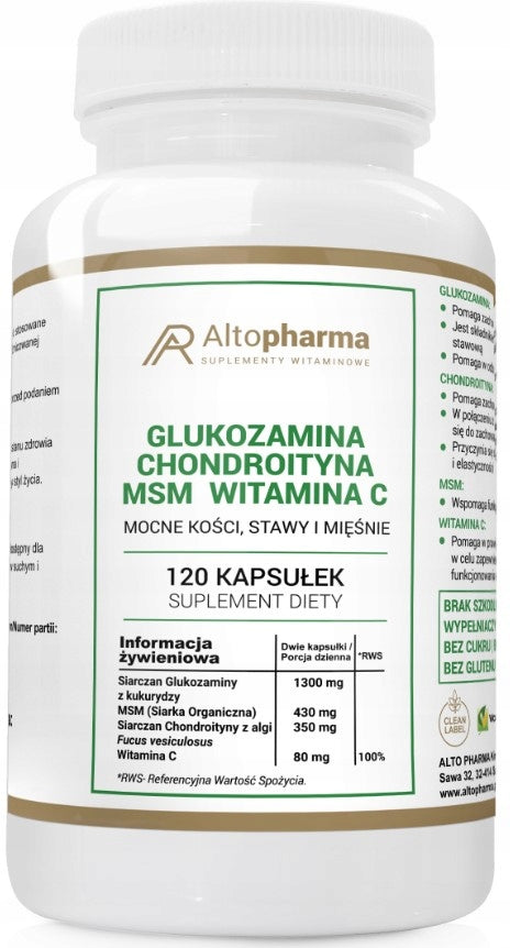 Altopharma Glucosamine Chondroitin Vegetable MSM Vitamin C 120 capsules