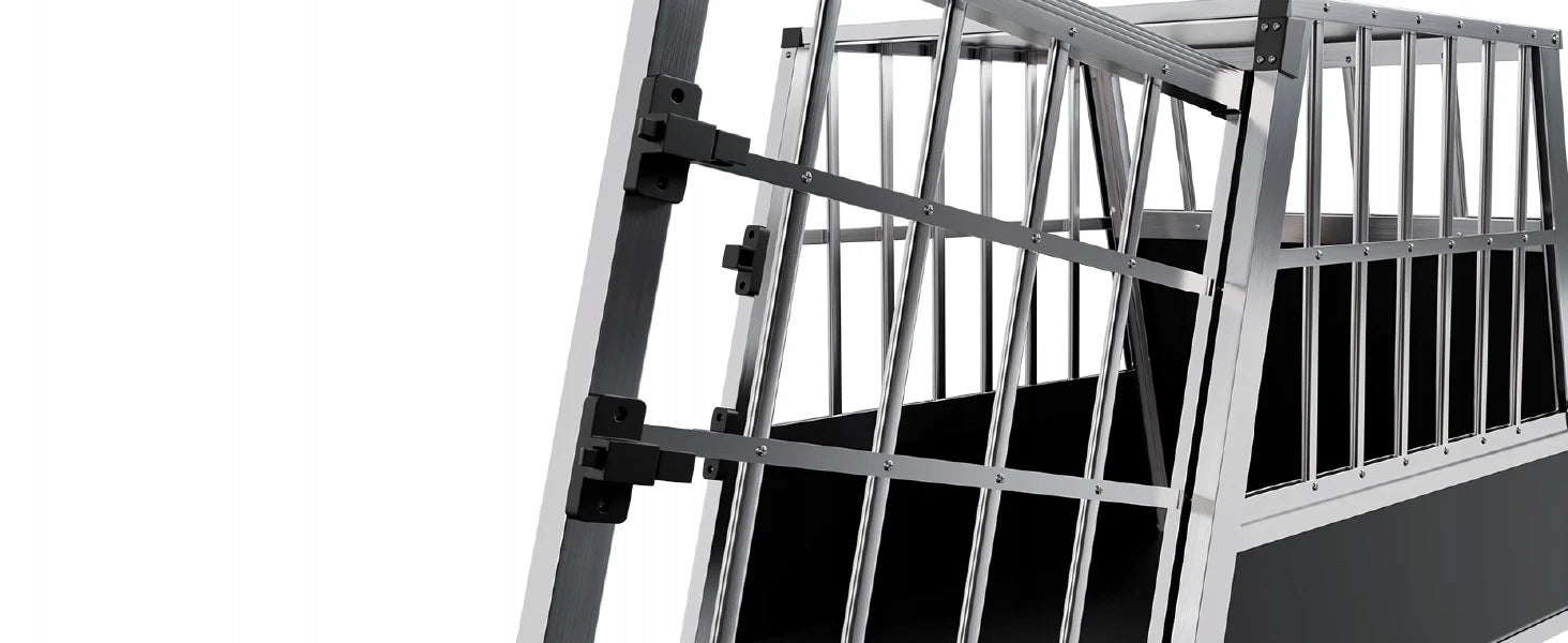 Aluminium cage for dog transporter L solid 65 x 91 x 69 cm Product height 69 cm
