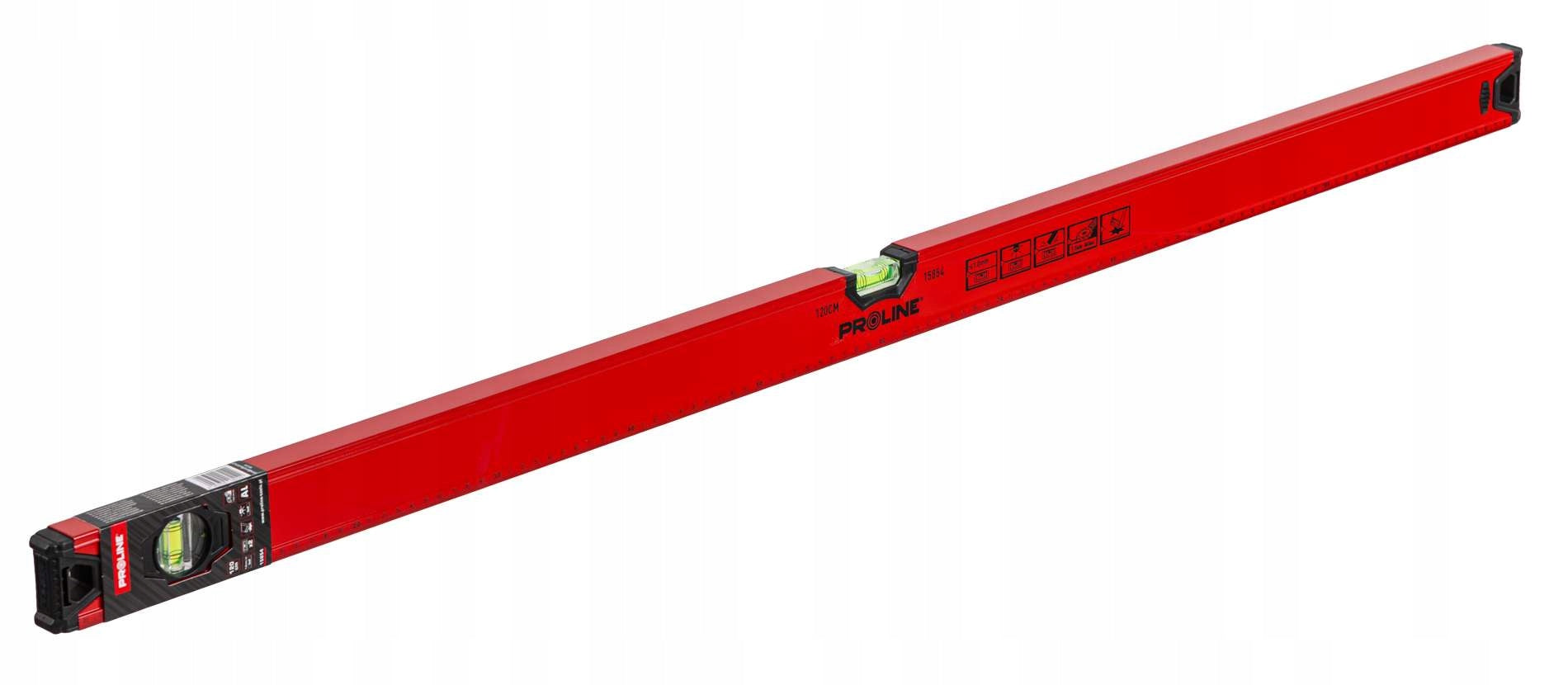 Aluminium level 120cm 1,2m 2 libels 1mm/1m STANDARD Proline 15854