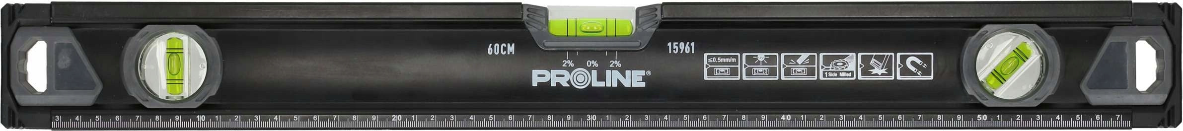 Aluminium level 60cm 0,6m 3 libels 0,5mm/1m PREMIUM Proline 15961 Brand Proline