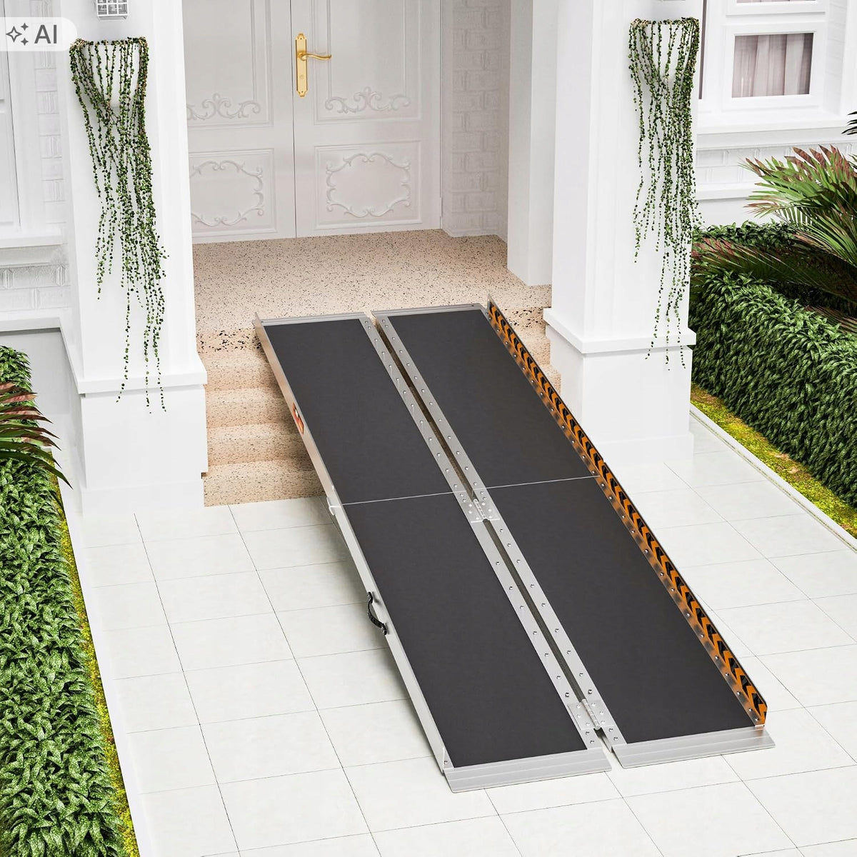 Aluminium ramp for trolleys 362 kg folding non-slip WALKERS AND PROGi Manufacturer code Rampagardhomduza244cm