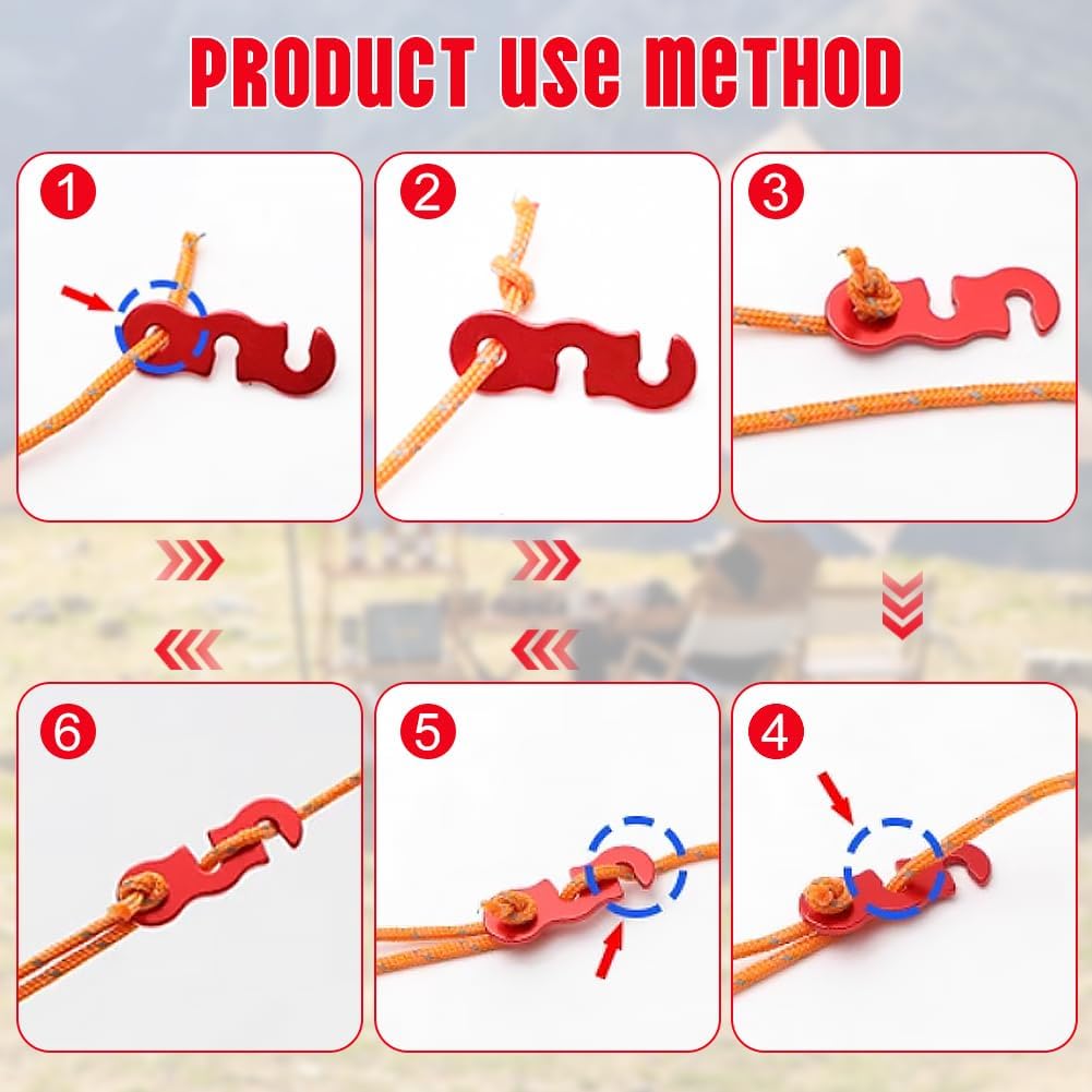Aluminum Alloy Rope Tensioner, 16 Pieces Tent Rope Tensioner, Buckle Brand no brand