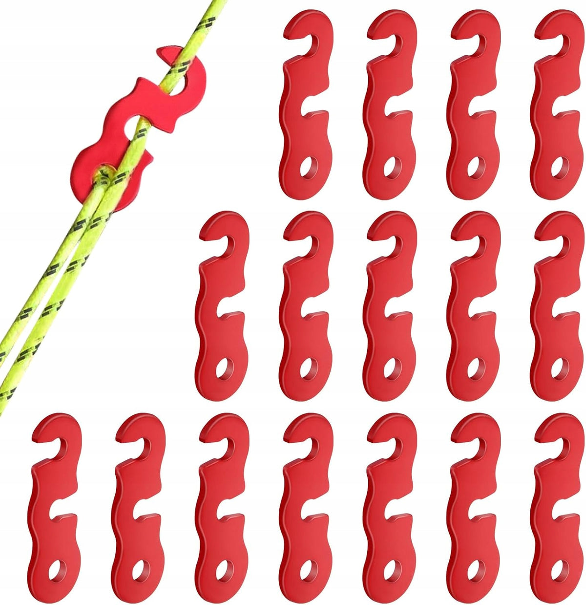 Aluminum Alloy Rope Tensioner, 16 Pieces Tent Rope Tensioner, Buckle