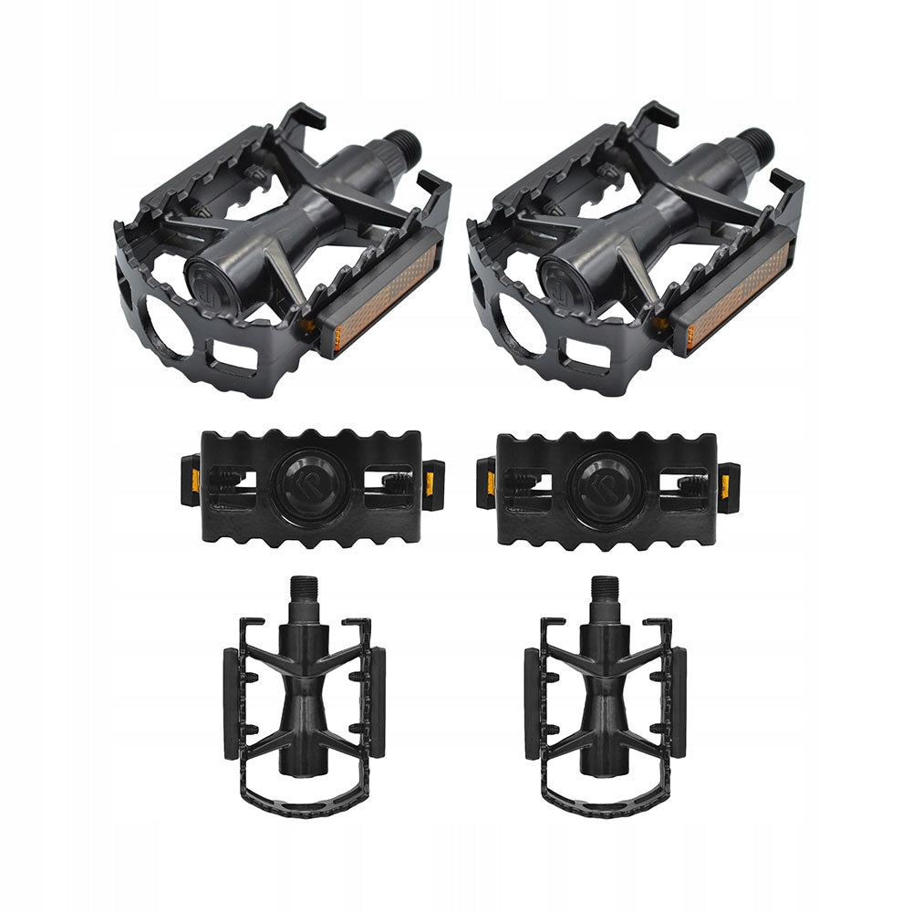 Aluminum Bike Pedals for MTB Bike Black with Reflectors New Strong Color black