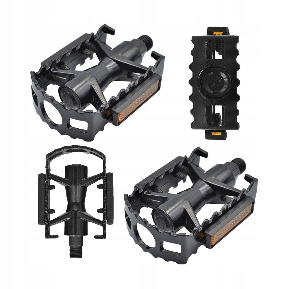 Aluminum Bike Pedals for MTB Bike Black with Reflectors New Strong