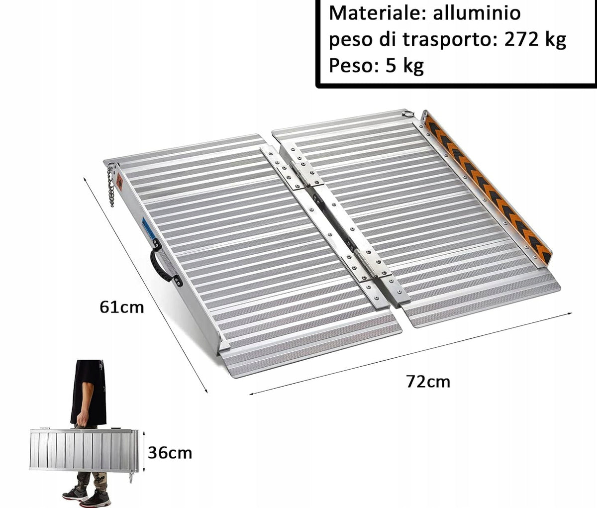 Aluminum Folding Ramp For Wheelchairs 362kg 2ft Manufacturer code GDH61