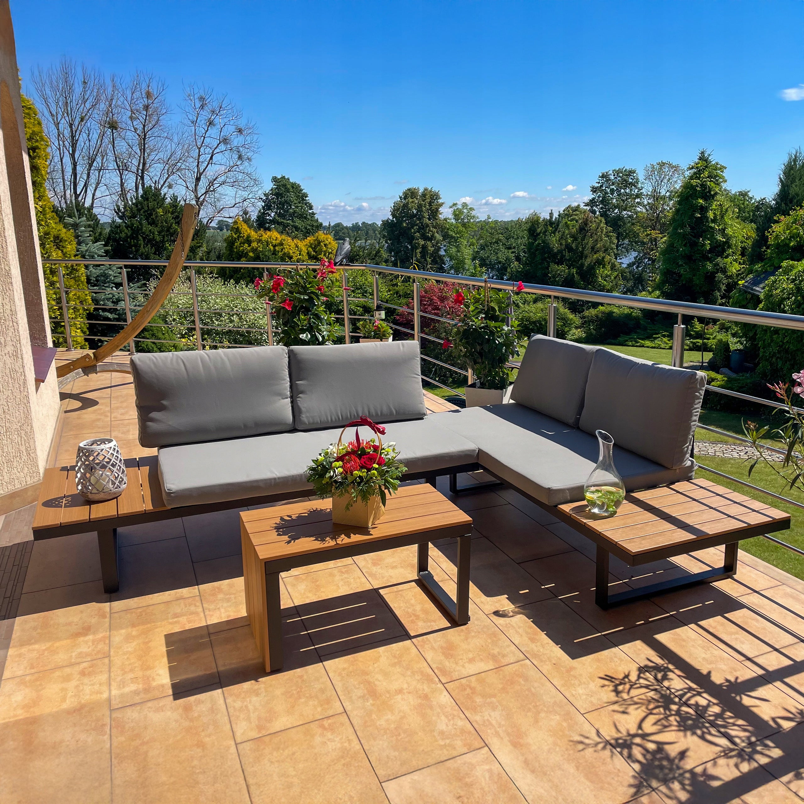 Aluminum Garden Furniture Set Corner Table Terrace Waterproof Manufacturer code 04K KJF-203C