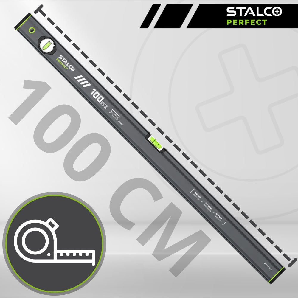 Aluminum Level 100 cm Level Stalco Perfect Vseries 2 libelle 1m Manufacturer code S010265514