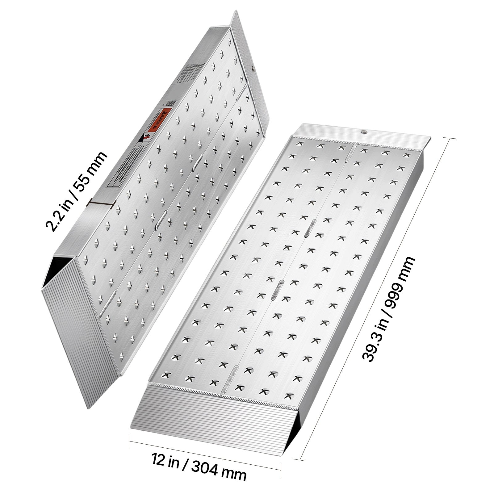 Aluminum Loading Ramps 2Pcs 99,9x30,4CM Load Capacity 1360KG Non-Slip Manufacturer code LJSL3912INCHEDV