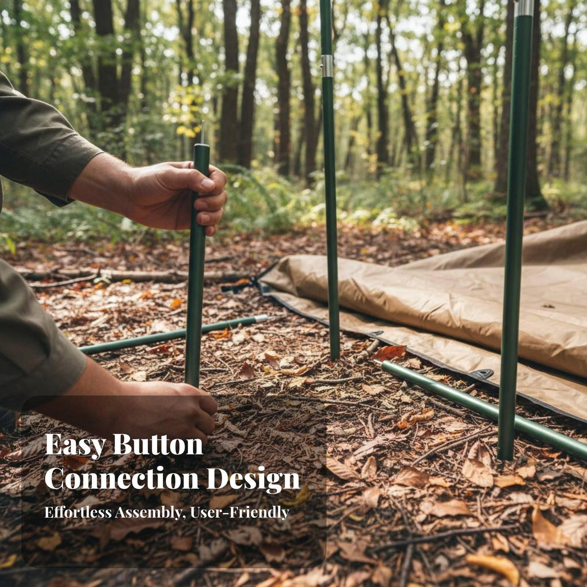 Aluminum Tarp Pole Lightweight Heavy Duty Tent Support Rod Rust 28mm-2.4m Packaging status original