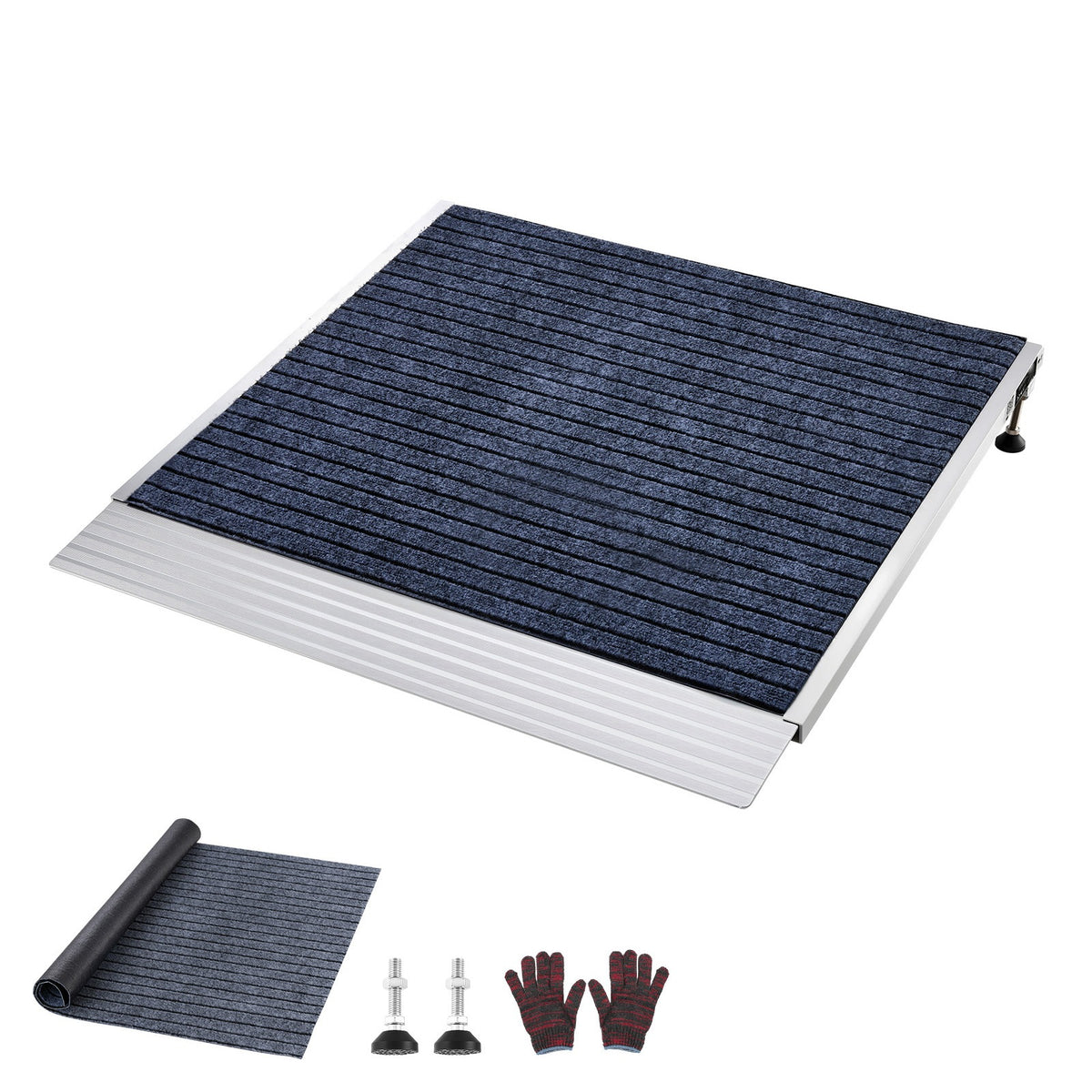 Aluminum Threshold Ramp 91,5x91,5CM Load Capacity 317,5KG Non-Slip Brand SucceBuy