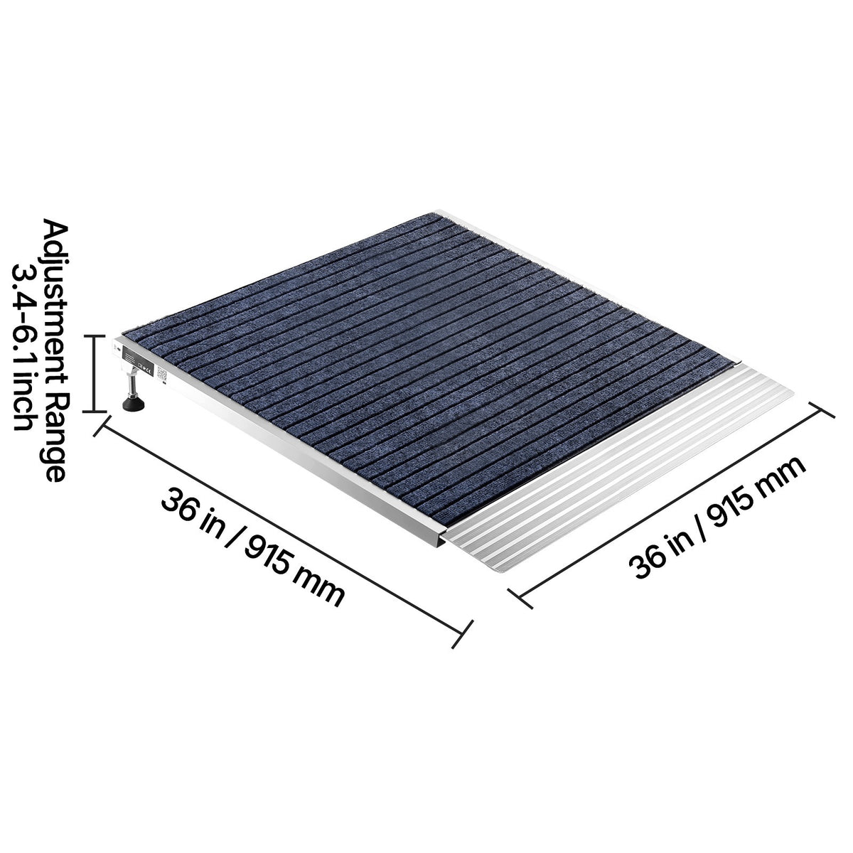 Aluminum Threshold Ramp 91,5x91,5CM Load Capacity 317,5KG Non-Slip Manufacturer code PBSMJPD3636IPCU