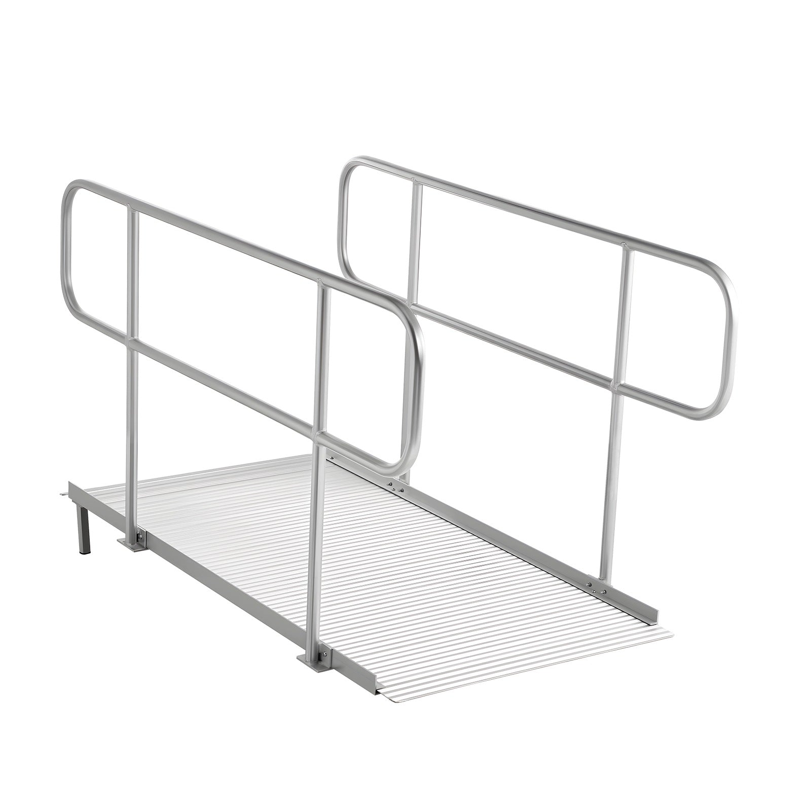Aluminum Threshold Ramp With Handrails 180,6x83CM 453,6KG Anti-slip