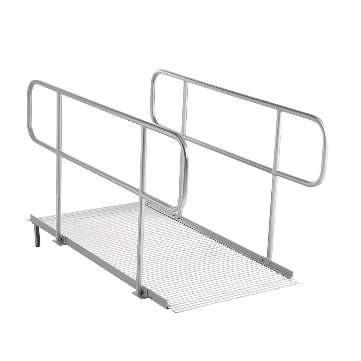Aluminum Threshold Ramp With Handrails 180,6x83CM 453,6KG Anti-slip