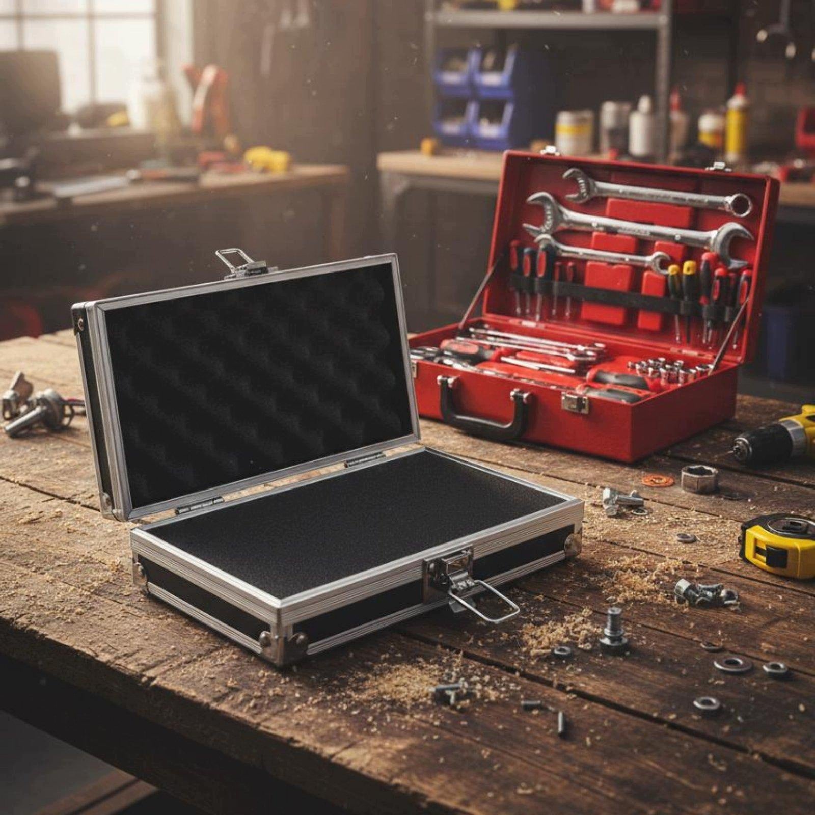 Aluminum Tool Case Versatile Hard Case Ergonomic Handle Foam Brand no brand