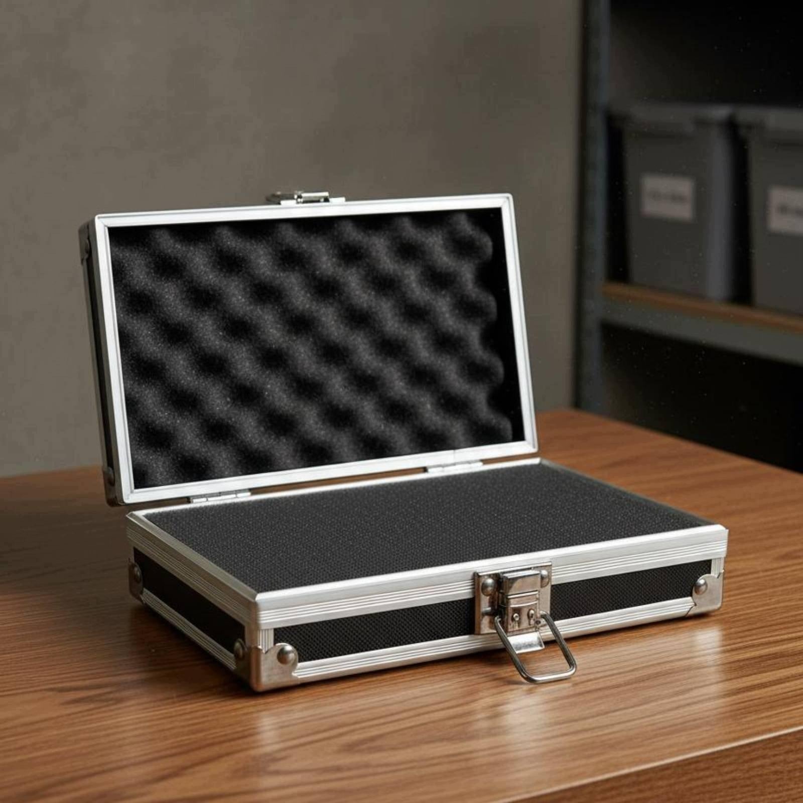 Aluminum Tool Case Versatile Hard Case Ergonomic Handle Foam Kind backboard