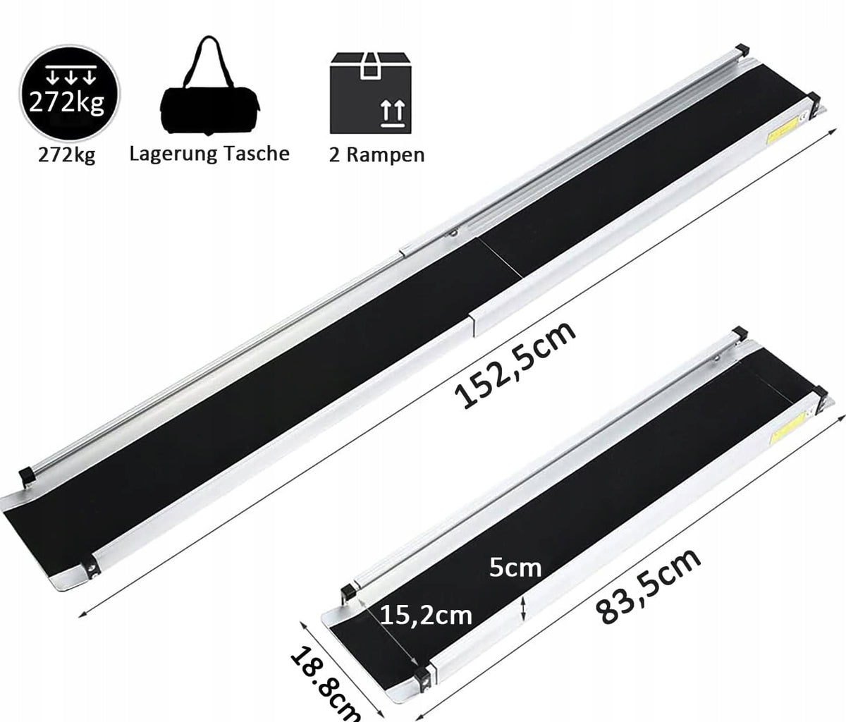 Aluminum Wheelchair Telescopic Ramp Stairs Thresholds Overrun