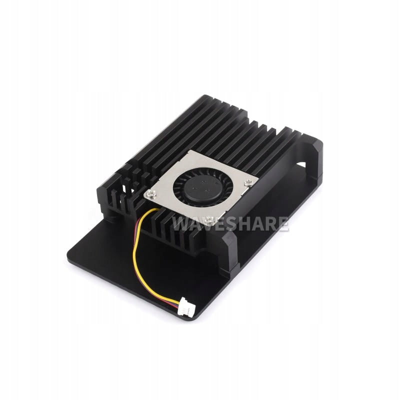 Aluminum housing for Raspberry Pi 5 temperature controlled fan
