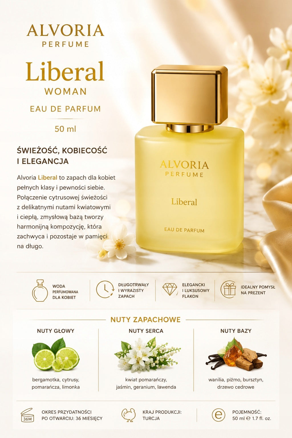 Alvoria Perfume Liberal Woman – Perfumed Water for Women 50 ml Manufacturer code 8682718740571