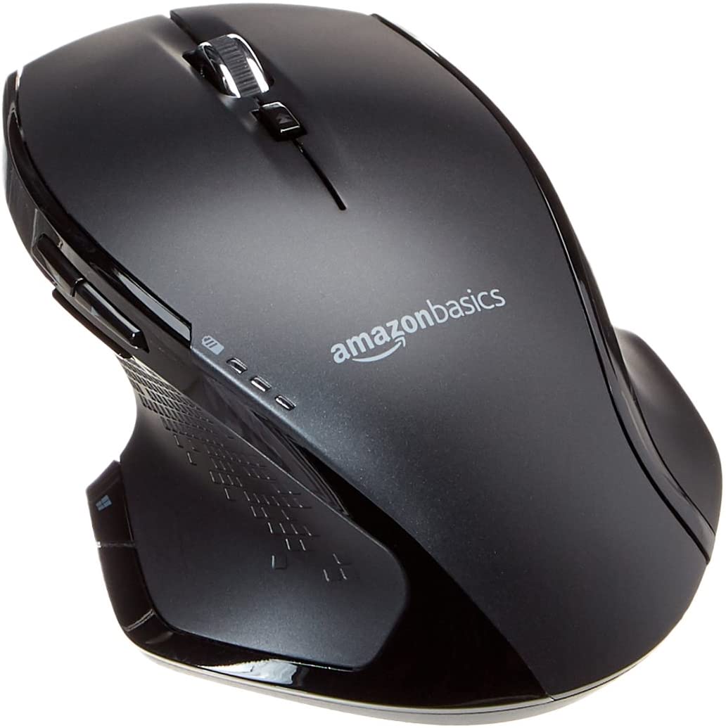 Amazon Basics GP9BK USB Wireless Mouse 2.4 GHz 1600 DPI LARGE