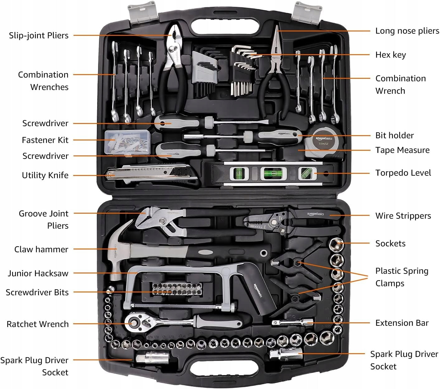 Amazon Basics Hand Tools 173 Home Hardware Durable Steel Case Brand no brand