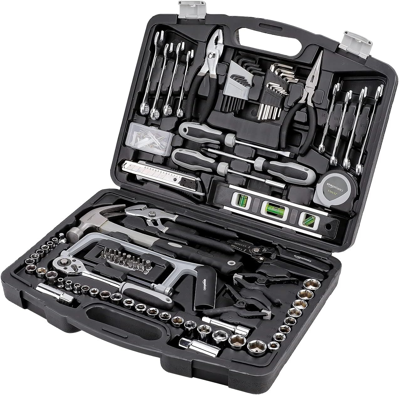 Amazon Basics Hand Tools 173 Home Hardware Durable Steel Case