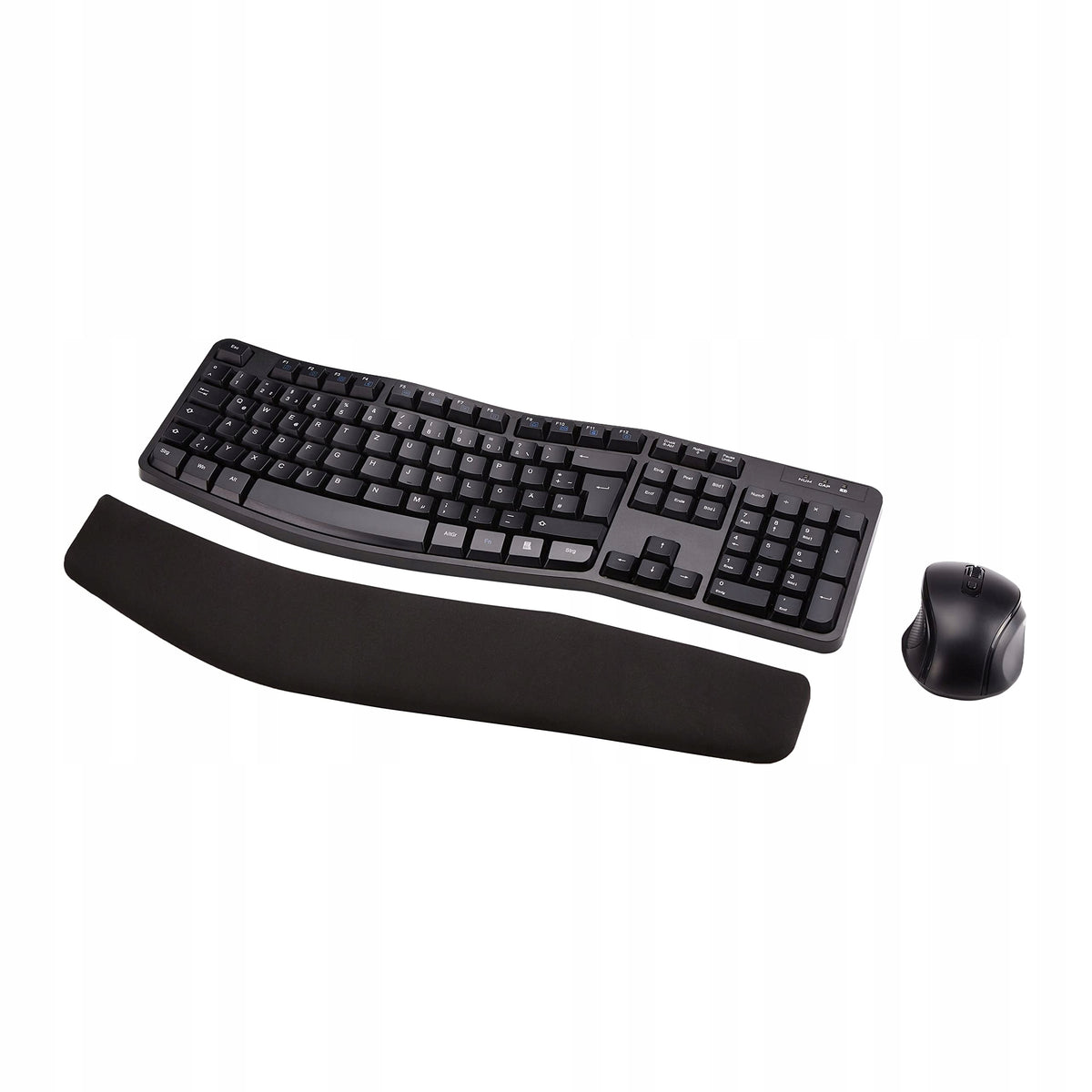 Amazon Basics Keyboard Mouse Set, Ergonomic, Wireless, QWERTZ