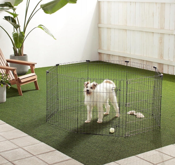 Amazon Basics dog playpen 76cm metal black 8 panels with door Manufacturer code 069E-249B6