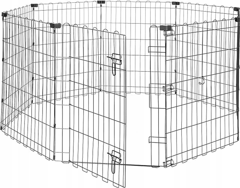 Amazon Basics dog playpen 76cm metal black 8 panels with door