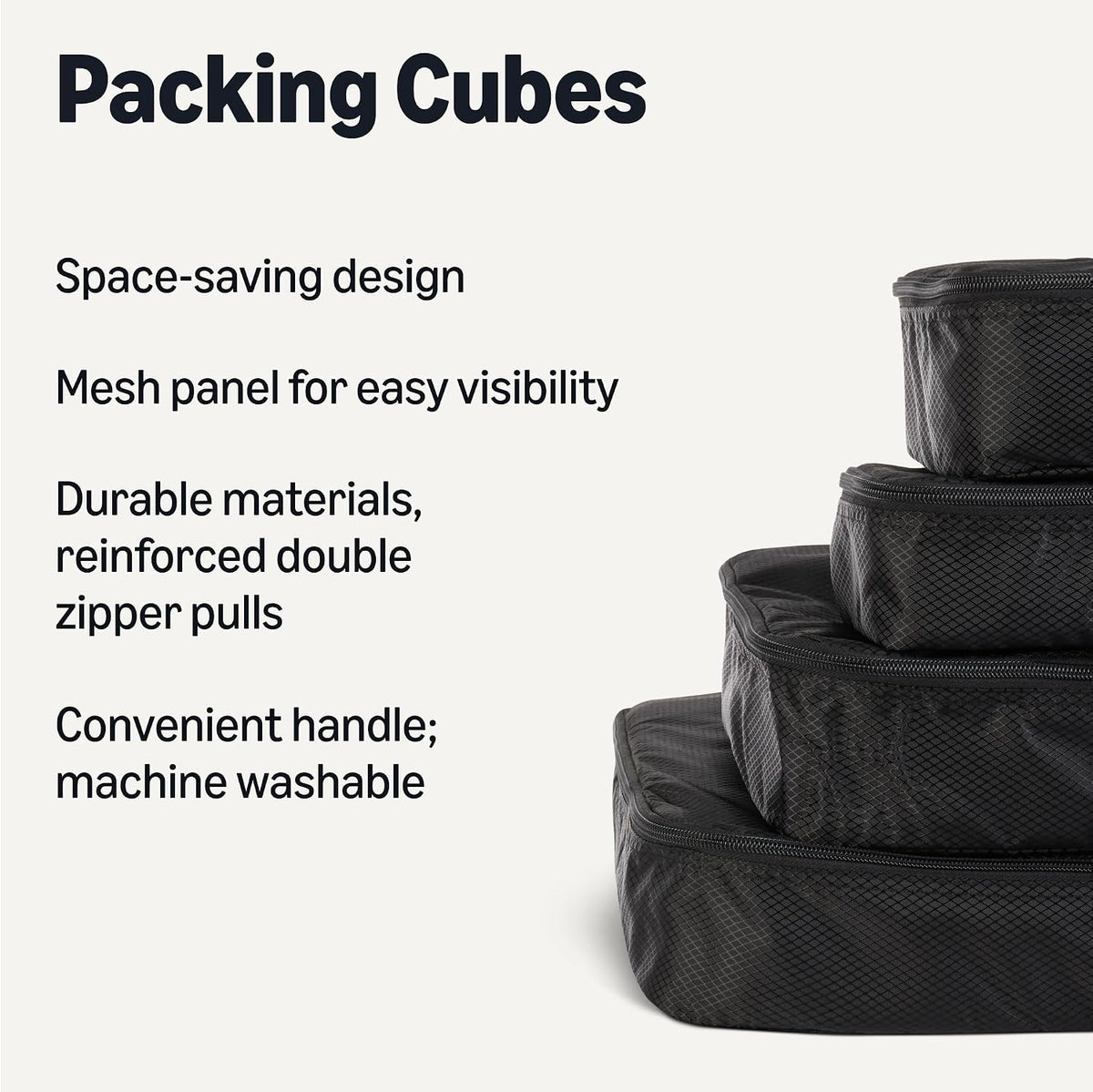 Amazon Essentials Bags Packing Slim Polyester Black L M S Color black