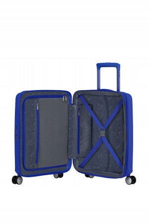 American Tourister Soundbox Cabin Suitcase 55cm Widened Blue TSA Brand American Tourister
