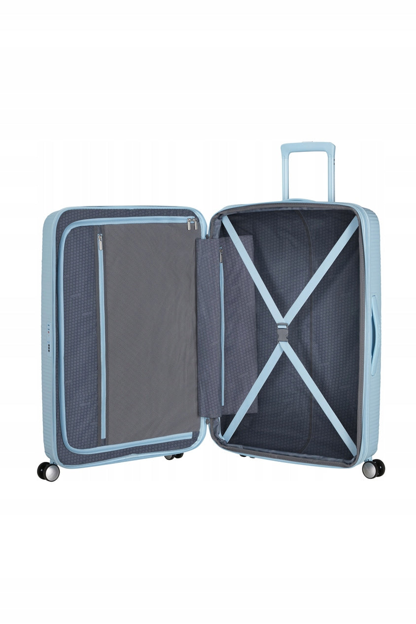 American Tourister Soundbox Large Hard Suitcase 77cm Widened Blue Brand American Tourister