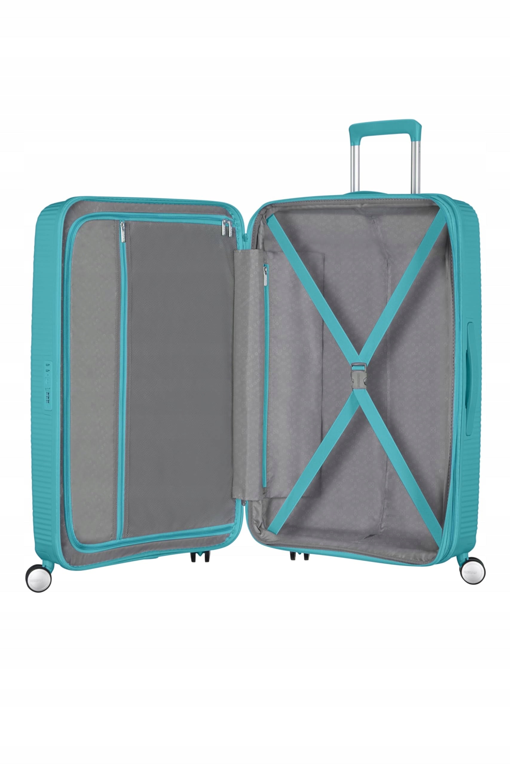 Mittlerer Koffer American Tourister Soundbox Turquise Tonic M, grün 