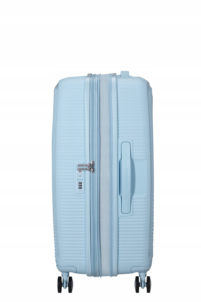 American Tourister Soundbox Suitcase Medium TSA 67cm Widened Blue Depth (shorter edge) 32 cm