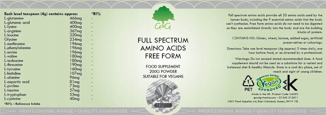 Amino Acids Whole Spectrum 20 Powder 200 g G&G Expiration date at least 1 year from the date of purchase