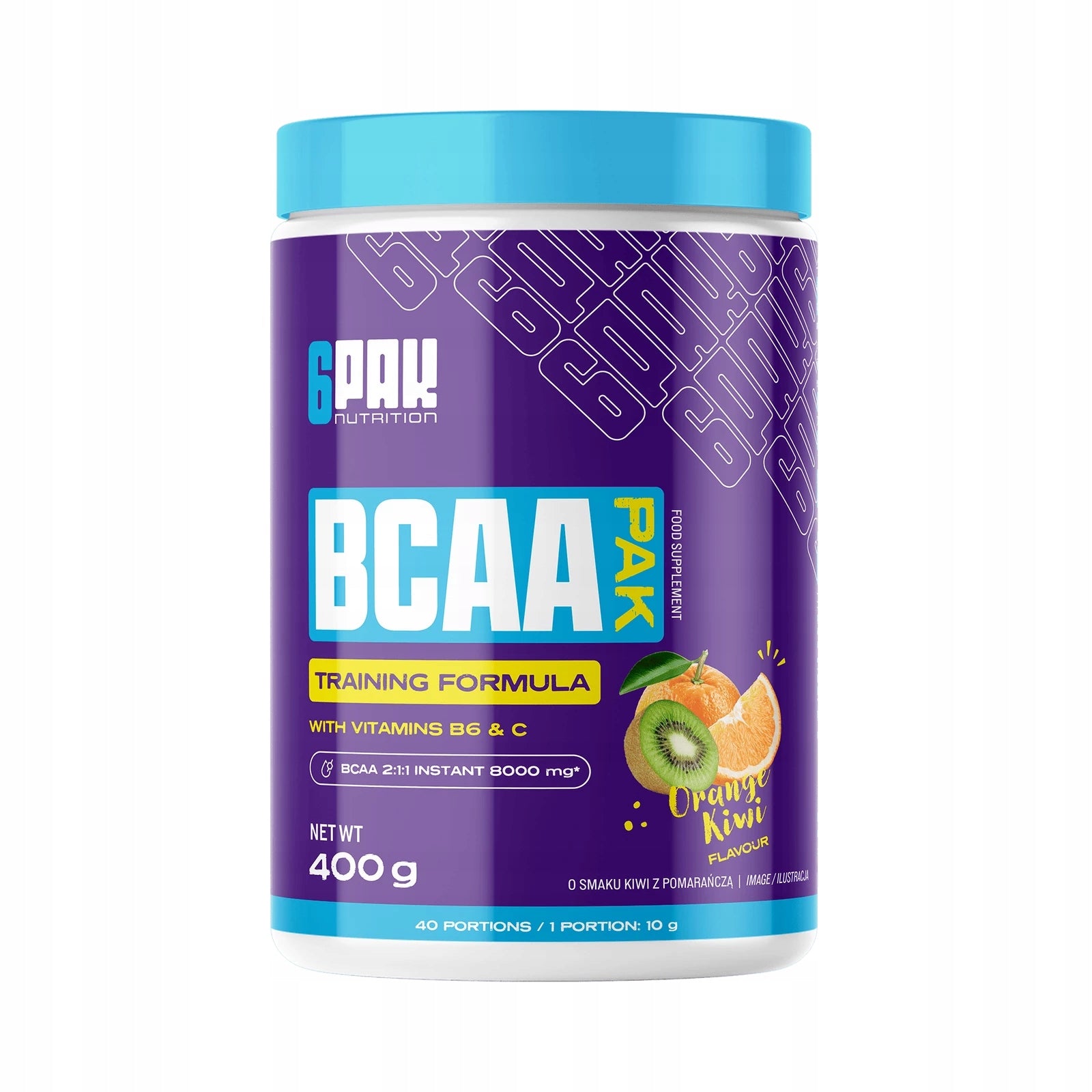 Amino acids BCAA 6PAK Nutrition powder 400 g orange Expiration date at least six months from the date of purchase