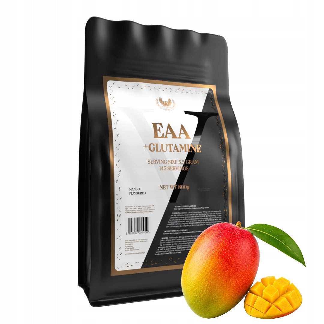 Amino acids EAA + Glutamine 800g Glutamine BCAA Regeneration Mango Victorious