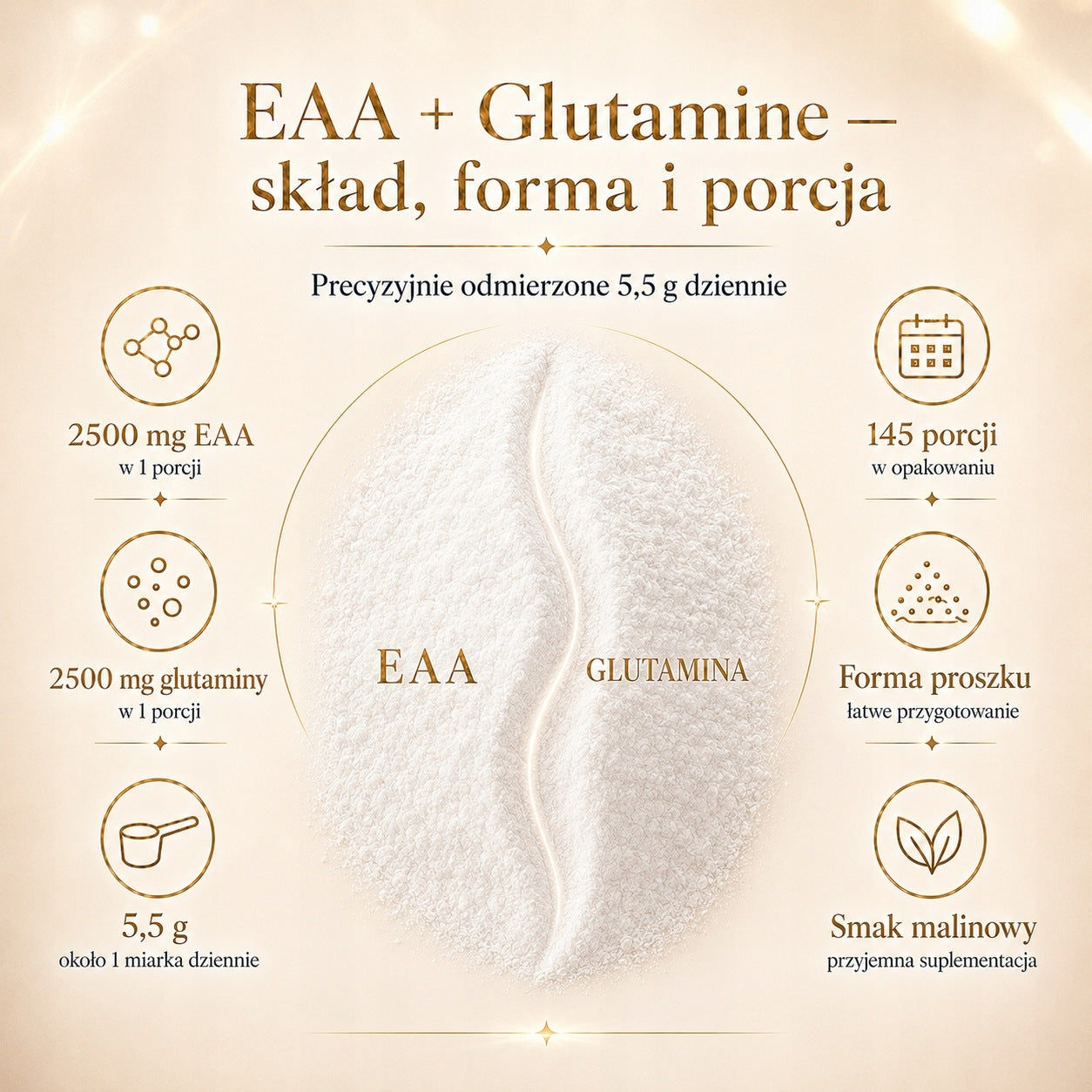 Amino acids EAA + Glutamine 800g Intestine BCAA Regeneration Raspberry Victorious Expiration date at least 3 months from the date of purchase