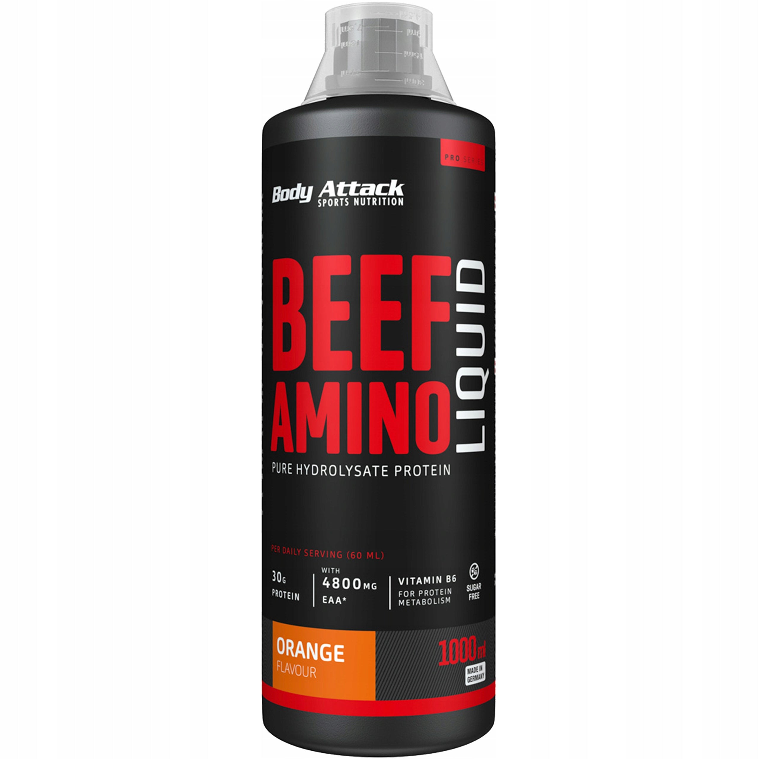 Amino acids Liquid BODY ATTACK Beef Amino Liquid 1000ml Orange BCAA