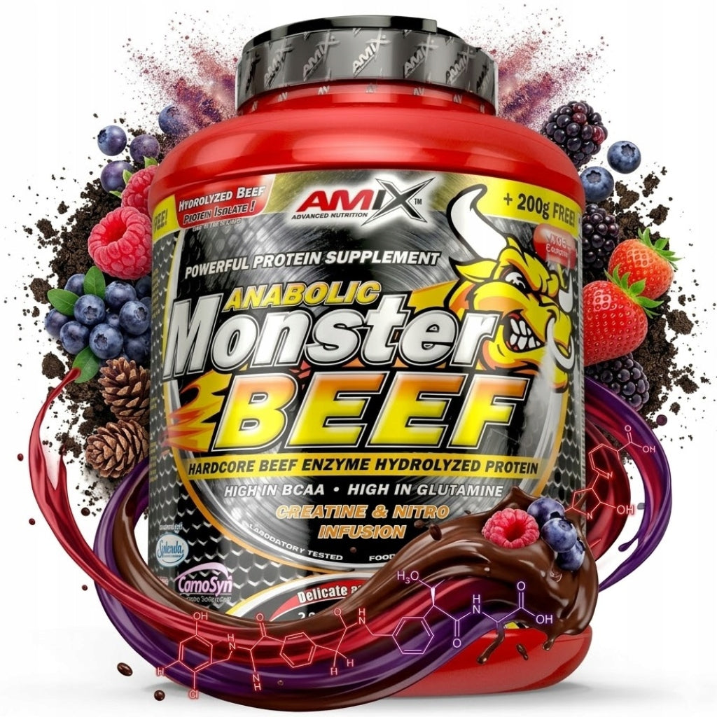 Amix Anabolic Monster Beef 90% Forest Fruit 2200 g Beef Protein WHEY