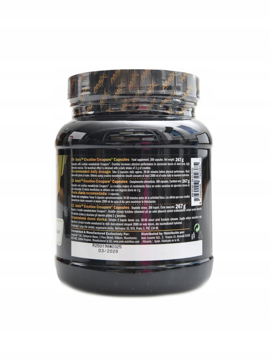 Amix Black line Creatine creapure 2 x 300 kapslí DUOPACK Expiration date at least six months from the date of purchase