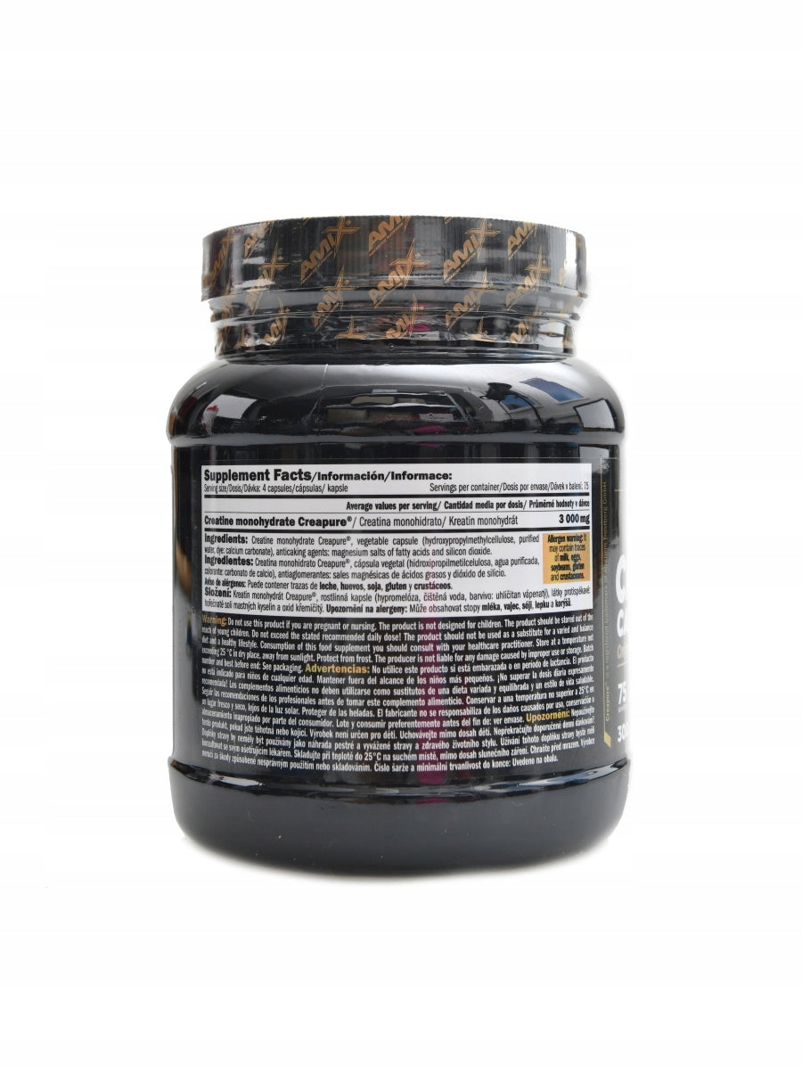 Amix Black line Creatine creapure 300 kapslí Expiration date at least six months from the date of purchase