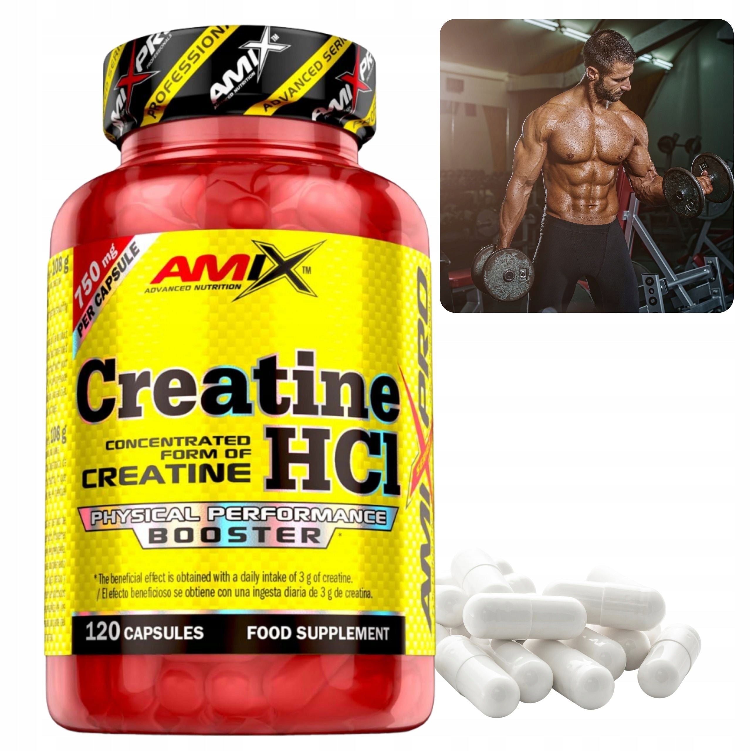 Amix Creatine HCL Capsules Creatine Hydrochloride 120 pcs Creatine HCL