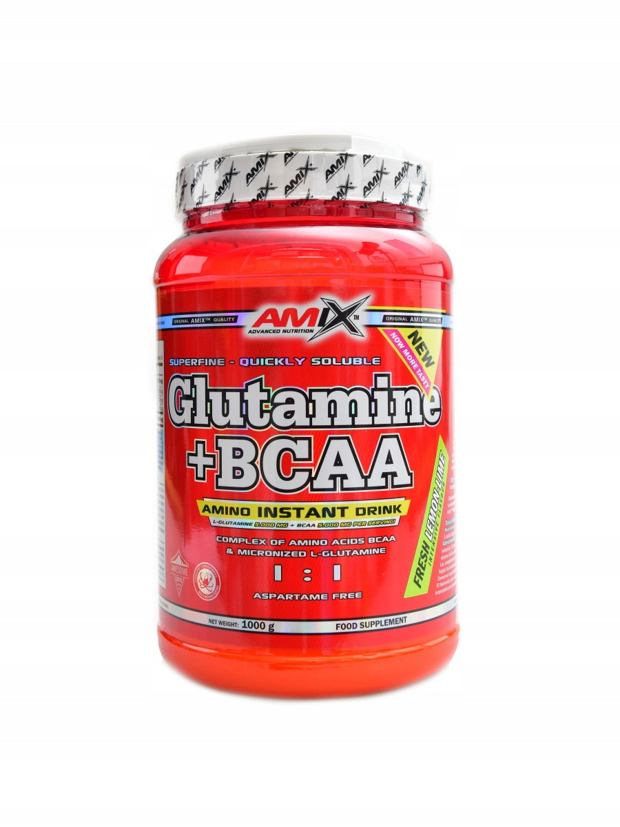 Amix Glutamine + BCAA powder 1000 g citron a limetka