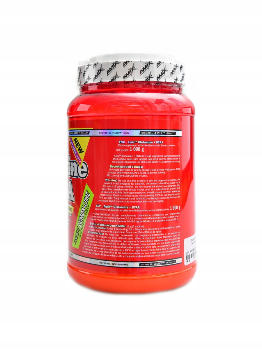 Amix Glutamine + BCAA powder 1000 g mango Packaging status original