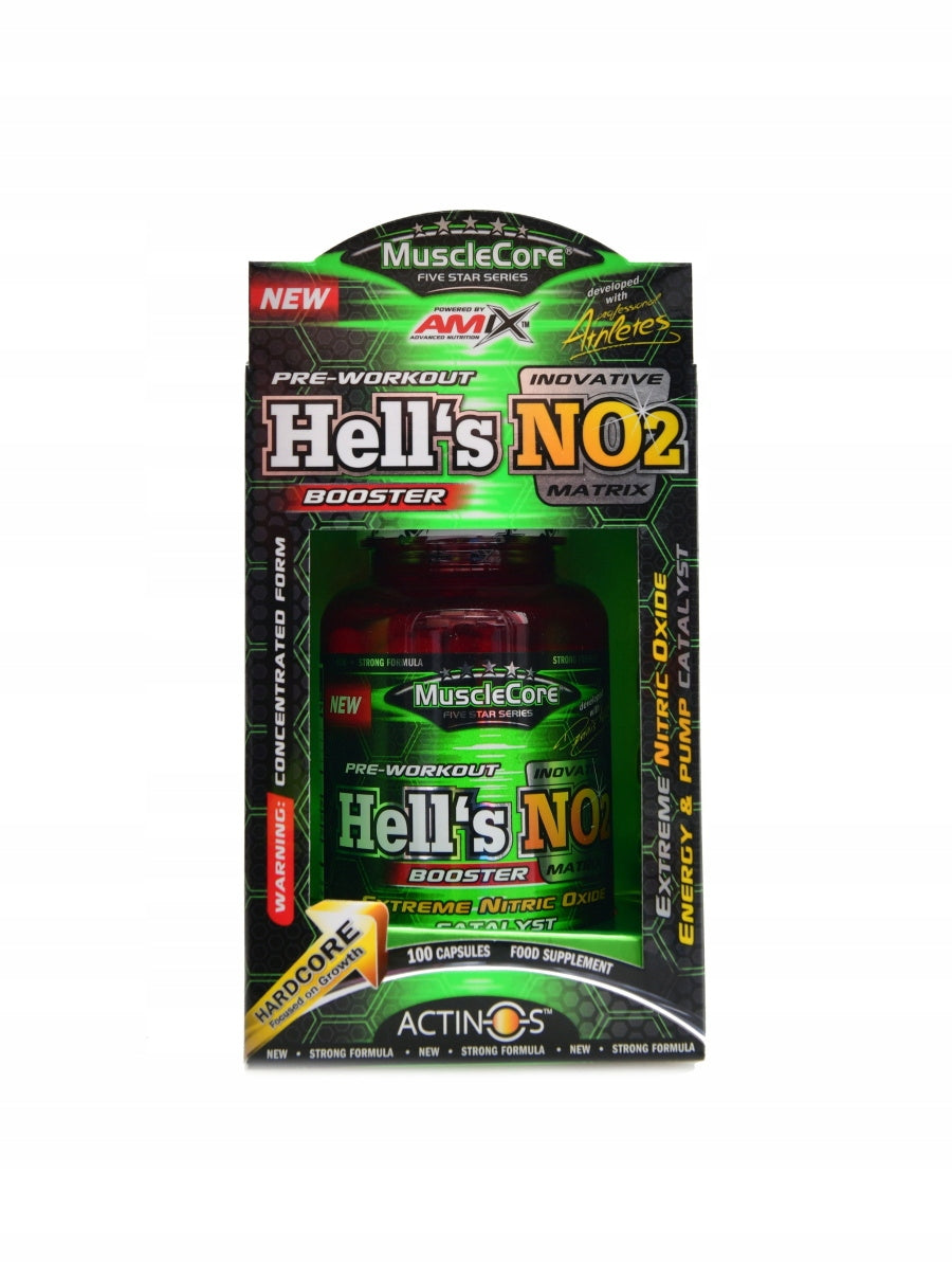 Amix Hells NO2 100 kapslí pre workout Packaging status original