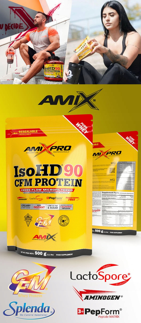 Amix IsoHD 90 CFM Protein 500g SUGAR FREE 90% PURE PROTEIN Expiration date at least 1 year from the date of purchase
