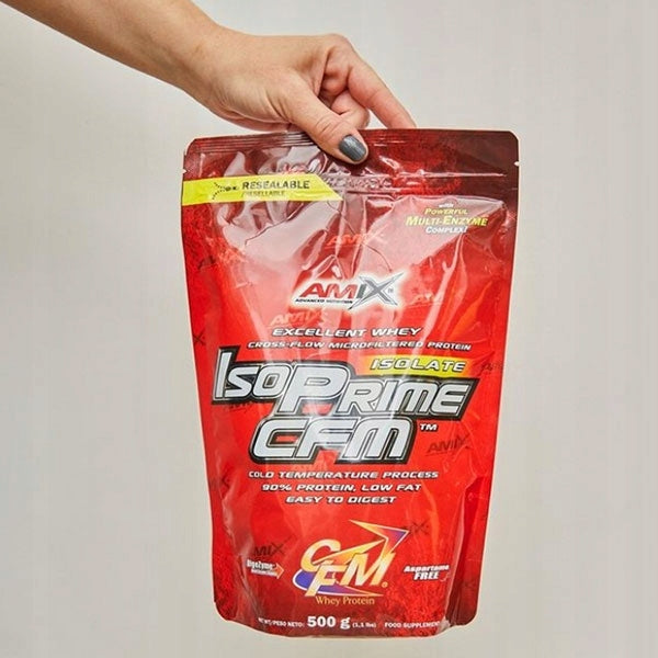 Amix IsoPrime Isolate CFM 500 g Vanilla ISOLATE PROTEIN CONDITIONER DigeZyme EAA Packaging status original