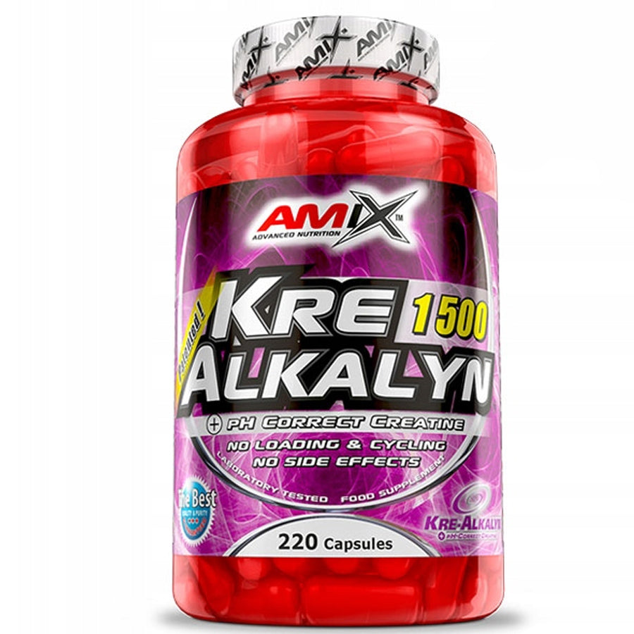 Amix Kre Alkalyn 220 capsules Creatine Buffered Alkaline pH Regeneration Packaging status original