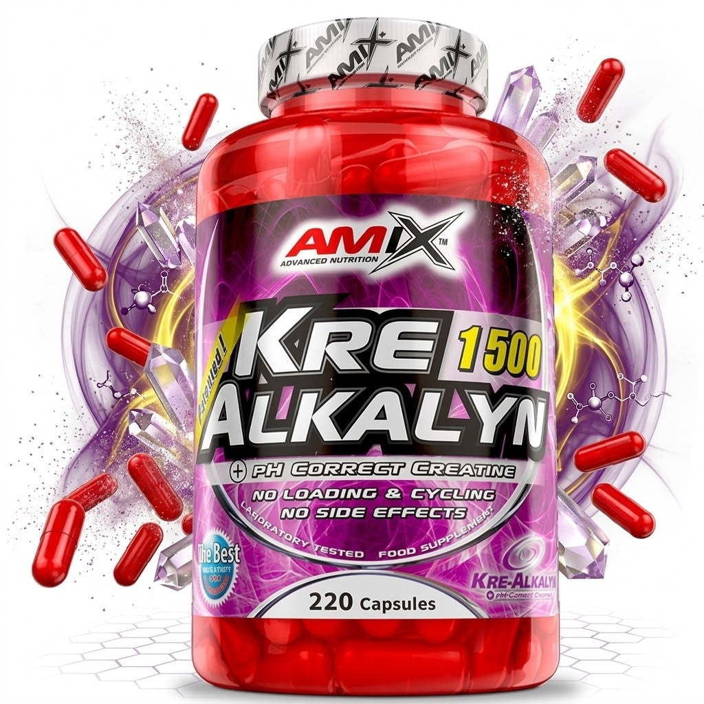 Amix Kre Alkalyn 220 capsules Creatine Buffered Alkaline pH Regeneration